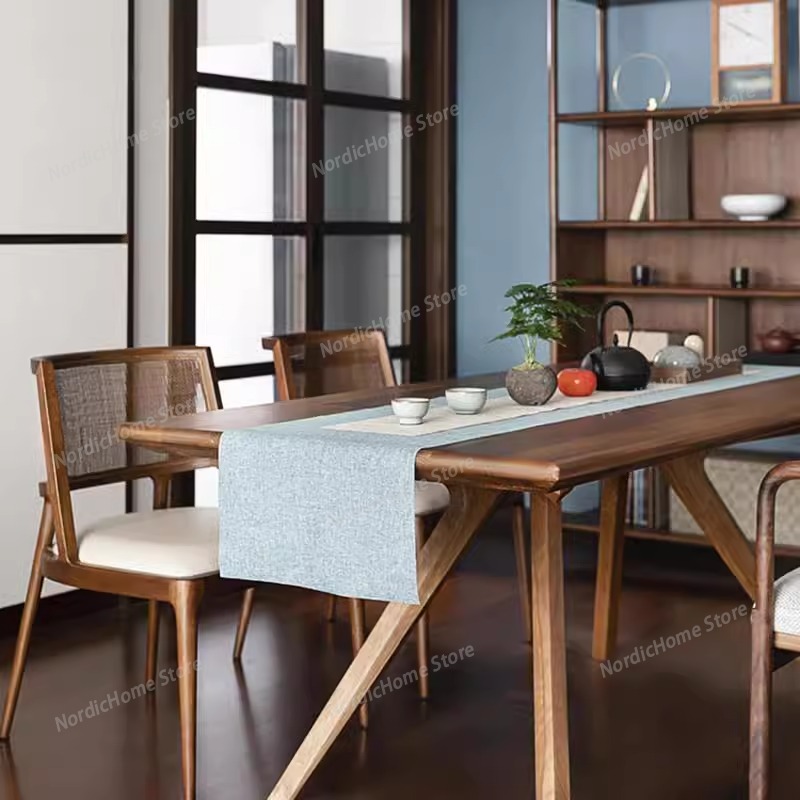 Interior Design Minimalist - 북유럽 라탄 식탁 의자 가죽 원목