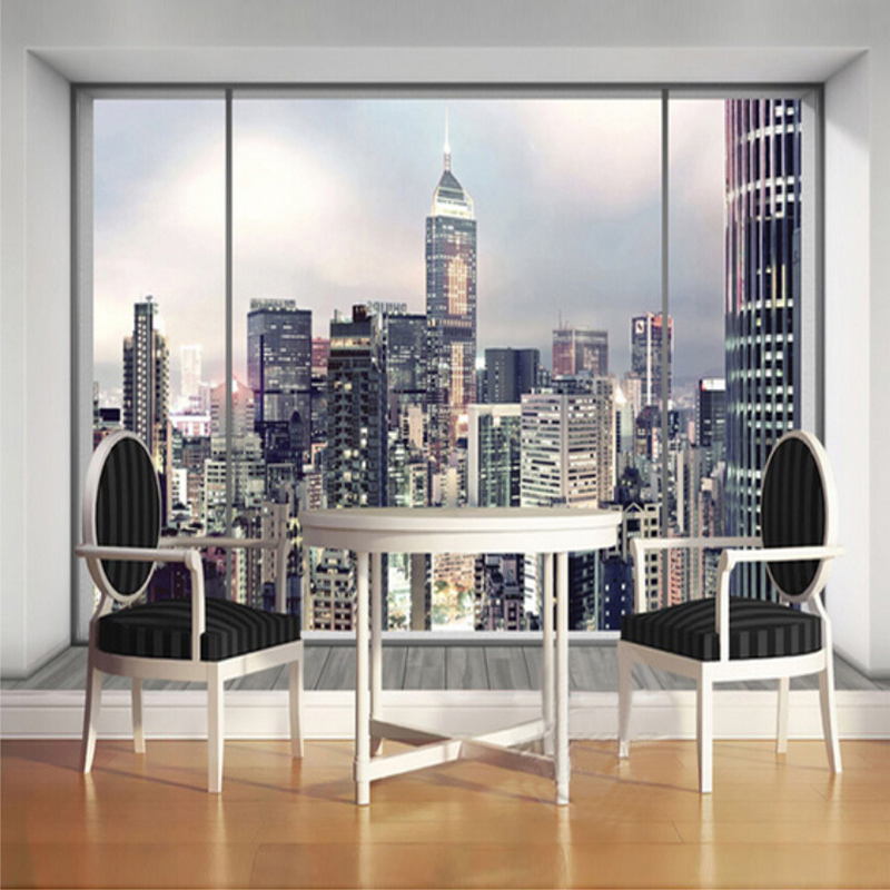 뉴욕 일출 3D 창 도시 풍경 사용자 정의 벽화 벽 예 - Interior Design New York 리뷰 및 가격