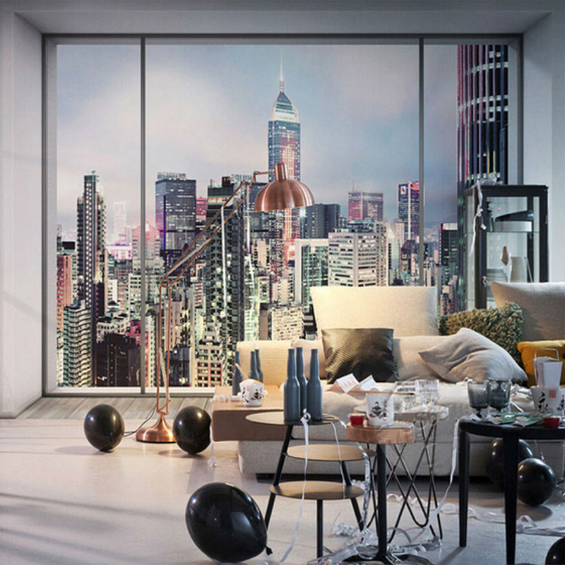 뉴욕 일출 3D 창 도시 풍경 사용자 정의 벽화 벽 예 - Interior Design New York 리뷰 및 가격