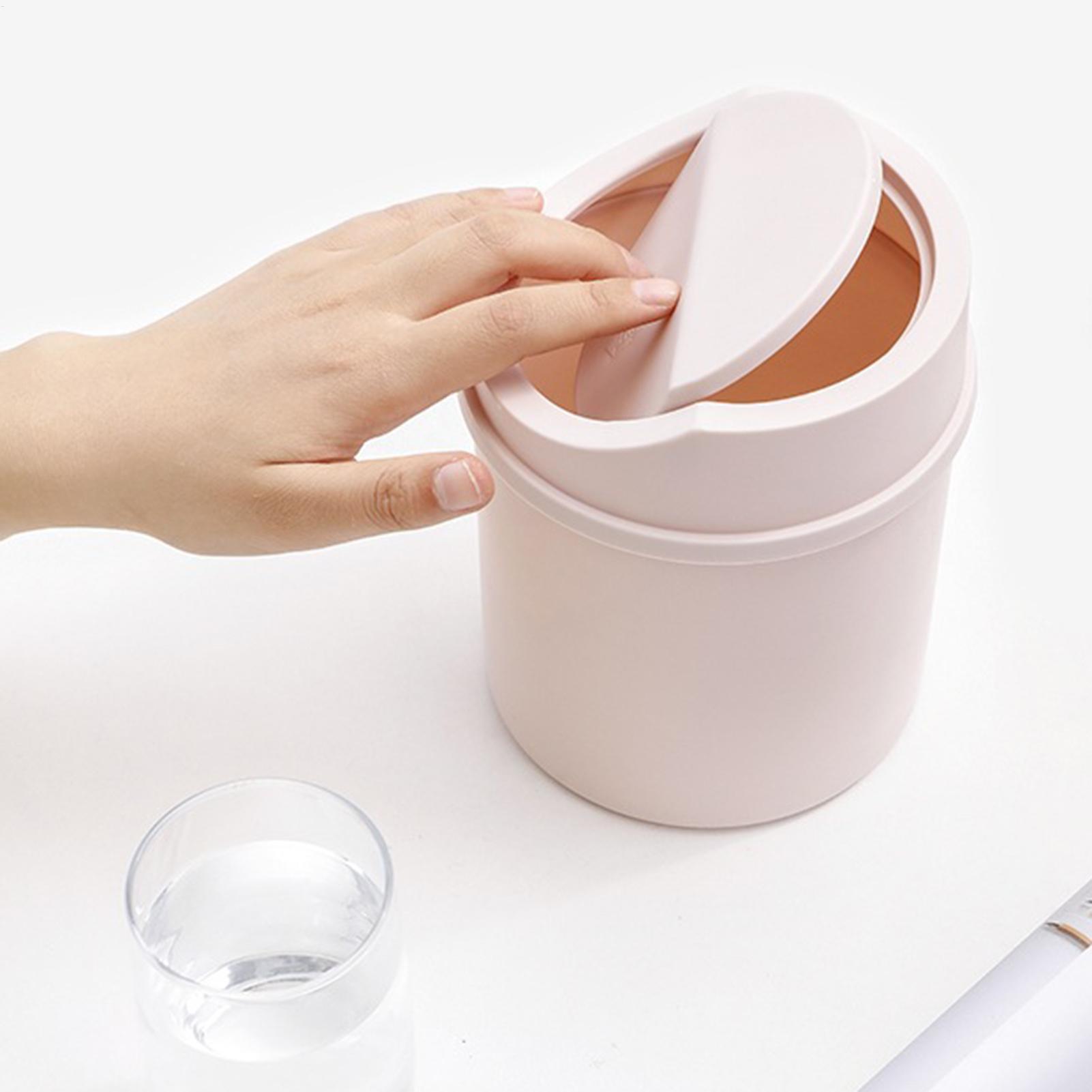 1pc 미니 플라스틱 데스크탑 쓰레기통(뚜껑 포함) 원 - Interior Design Office Space 리뷰 및 가격