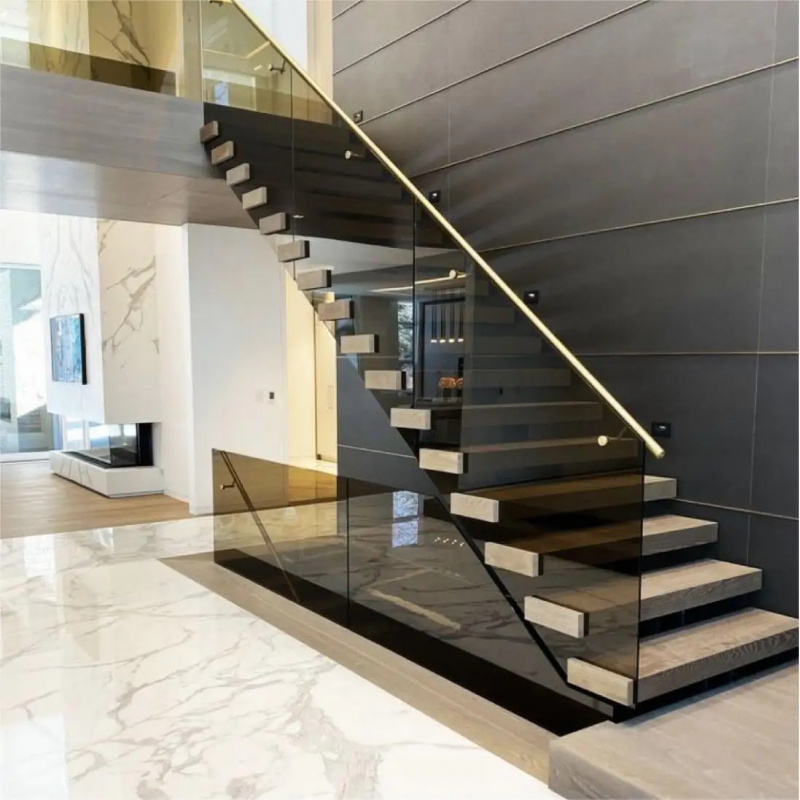 맞춤형 미니멀리스트 플로팅 계단, 숨겨진 스트링거와 넓 - Interior Design Open Space 리뷰 및 가격